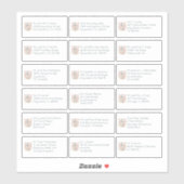 Boho 18 Individuele naam Adres Trouwgasten Sticker (Vel)