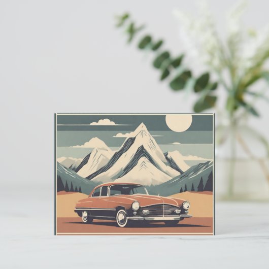 Boho 1950's Diner Retro Auto Feestdagenkaart (Staand voorkant)