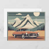 Boho 1950's Diner Retro Auto Feestdagenkaart (Voorkant / Achterkant)