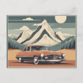  Boho 1950's Diner Retro Auto Feestdagenkaart (Voorkant)