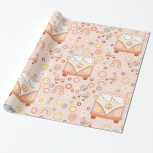 Boho 1960s Hippie Peace Van Cadeaupapier