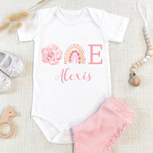 Boho 1 regenboogroze meisje carrosserie eerste ver romper