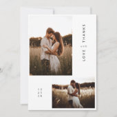 Boho 2 foto bruiloft bedankkaart (Voorkant)