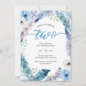 Boho 2e verjaardag van de uitnodiging (Voorkant)