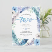 Boho 2e verjaardag van de uitnodiging (Staand voorkant)