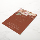 Boho 30e verjaardagsfeest echte roze goud folie uitnodiging (Gedraaid)