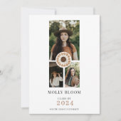 Boho 3 Foto Terracotta Afstuderen Aankondiging (Voorkant)