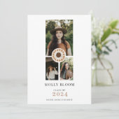 Boho 3 Foto Terracotta Afstuderen Aankondiging (Staand voorkant)