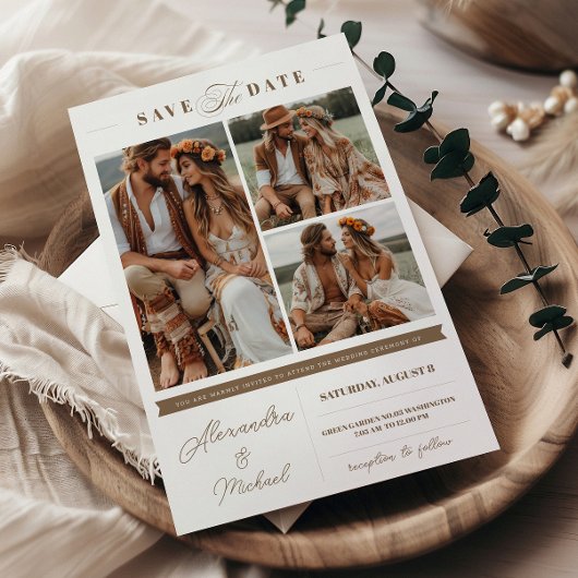 Boho 3 foto's Sla de datum op Kaart