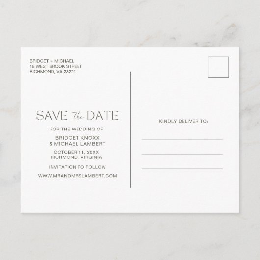 Boho 3 Photo Collage Wedding Save the Date Aankondigingskaart (Achterkant)