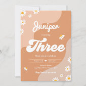 Boho 3rd Birthday Daisy Floral Groovy 70 Kaart (Voorkant)