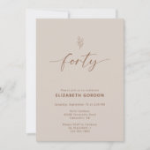 Boho 40e verjaardag Terracotta Elegant Kaart (Voorkant)