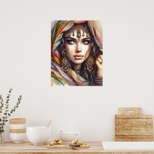 * Boho 4 A100 psychische zigeuner vrouw Poster (Keuken)
