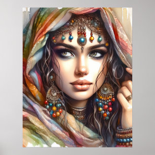 * Boho 4 A100 psychische zigeuner vrouw Poster