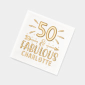 Boho 50 & Fabulous 50th Birthday Persoonlijke naam Folie Servetten (Links)