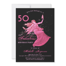 Boho 50e verjaardag Vrouw Roze Danser Glitter Part