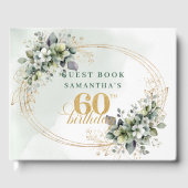 Boho 60e verjaardag botanisch groen gastenboek (Voorkant)