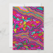 Boho 60s Retro Colorful Wedding Invitation Kaart (Achterkant)