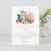 Boho 70s Pampas & Cacti Bridal Shower Invitation Kaart (Staand voorkant)