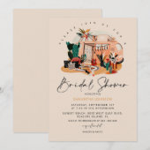 Boho 70s Pampas & Cacti Bridal Shower Invitation Kaart (Voorkant / Achterkant)