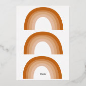 Boho 70s Rainbow Terracotta Baby shower Gold Folie Uitnodiging (Achterkant)