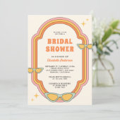 Boho 70s Retro Kleurrijke Groovy Lijst Vrijgezelle Kaart (Staand voorkant)