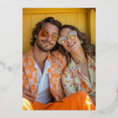 Boho 70s Retro Kleurrijke Groovy Lijst Wedding Gol Folie Uitnodiging (Achterkant)