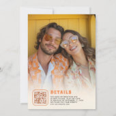 Boho 70s Retro Kleurrijke Groovy Lijst Wedding Kaart (Achterkant)