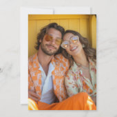 Boho 70s Retro Kleurrijke Groovy Lijst Wedding Save The Date (Achterkant)