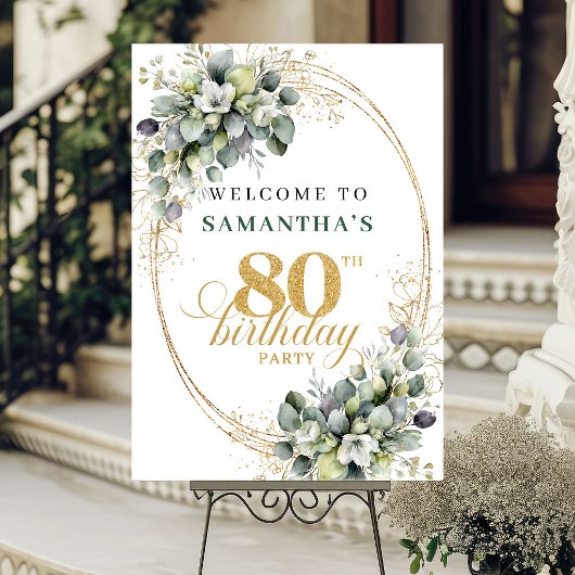 Boho 80ste botanische groen welkomstbord poster