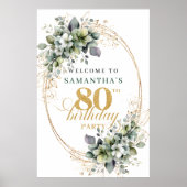 Boho 80ste waterverf Eucalyptus Welkom Poster (Voorkant)