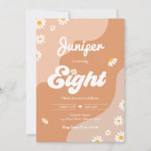 Boho 8e verjaardag Daisy Floral Groovy 70 Kaart (Voorkant)