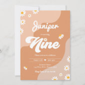 Boho 9th Birthday Daisy Floral Groovy 70 Kaart (Voorkant)