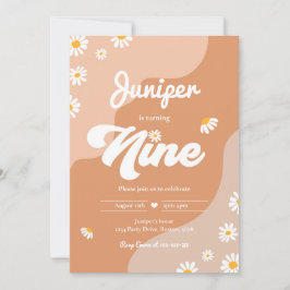 Boho 9th Birthday Daisy Floral Groovy 70 Kaart
