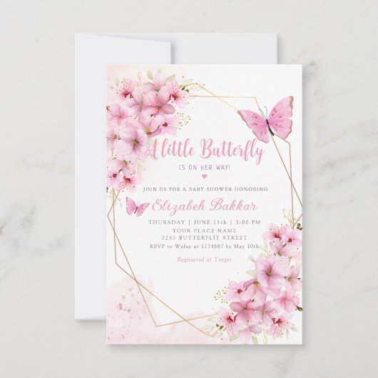 Boho A Little Butterfly is onderweg naar Baby show Kaart (Voorkant)