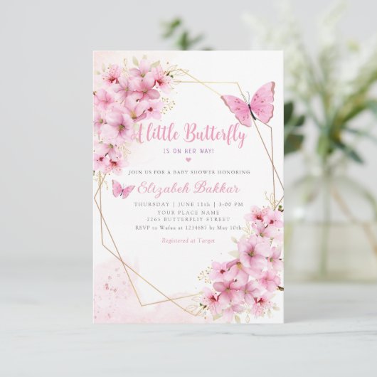 Boho A Little Butterfly is onderweg naar Baby show Kaart (Staand voorkant)