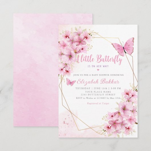 Boho A Little Butterfly is onderweg naar Baby show Kaart (Voorkant / Achterkant)