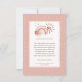 Boho A Little Ray of Sunshine Girl Baby shower Bedankkaart (Achterkant)