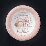 Boho A Little Ray of Sunshine Girl Baby shower Papieren Kommen<br><div class="desc">Boho kent zonneschijn,  regenboog,  maan en sterren met roze bloem en gedroogde grassen bouquet "A Little Ray of Sunshine is On Her Way",  baby shower design voor meisjes. Kenmerken van roteerroze tinten en middelmatige en donkere terracotta op wit. Composietontwerp per feestdag — Design.</div>
