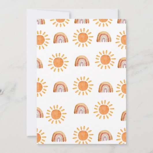 Boho A Little Ray of Sunshine Rainbow Baby shower Kaart (Achterkant)