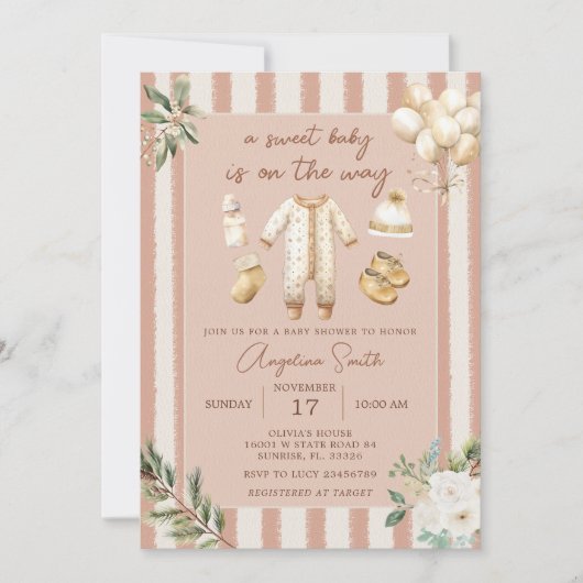Boho A Sweet Baby is onderweg naar het Baby shower Kaart (Voorkant)