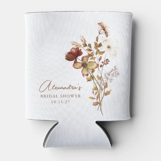 Boho Aangepaste Aardse Natuur Botanische Bruiloft  Blikjeskoeler (Voorkant)