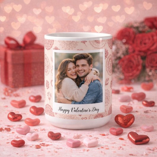 Boho Aangepaste Foto & Tekst Valentijnsdag Koffiemok