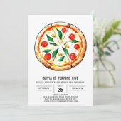 Boho aangepaste Pizza Verjaardag Kaart (Staand voorkant)