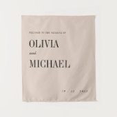 Boho aangepaste trouwontvangst beige wandtapijt wandkleed (Voorkant)