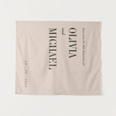 Boho aangepaste trouwontvangst beige wandtapijt wandkleed (Voorkant (horizontaal))