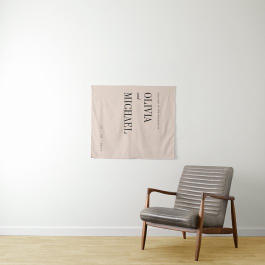 Boho aangepaste trouwontvangst beige wandtapijt wandkleed (In Situ (horizontaal))