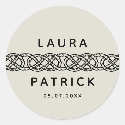 Boho aanpasbaar Verloving voor bruiloft met knoop Ronde Sticker (Voorkant)