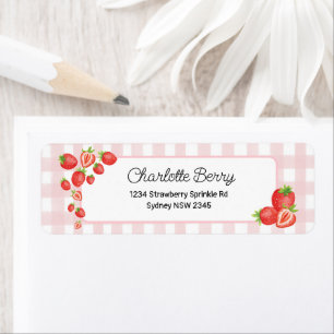 Boho aardbei baby meisje retour adres etiket