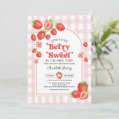 Boho Aardbei Baby shower Berry Sweet Baby Meisje Kaart (Staand voorkant)